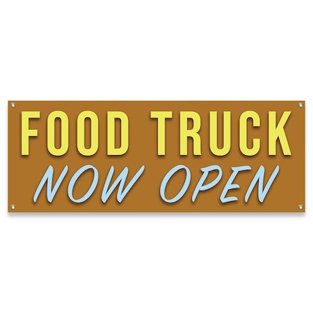 Food Truck Now Open Banner Concession Stand Food Truck Single Sided